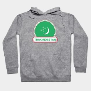 Turkmenistan Country Badge - Turkmenistan Flag Hoodie